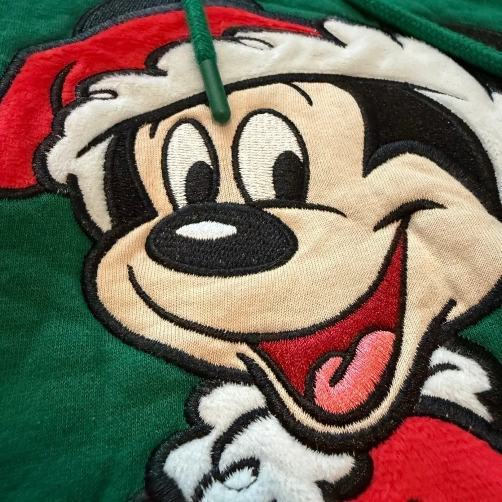 Disney Parks Disneyland Resort‎ Hoodie Unisex XXL 2XL Green Santa Mickey Mouse